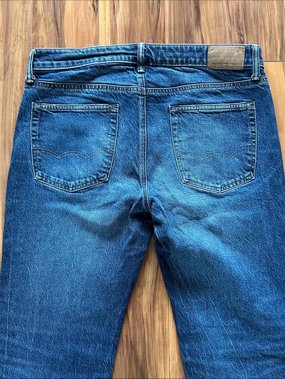 American Eagle Outfitters Men's Bootcut Jeans - Deep Blue Wash